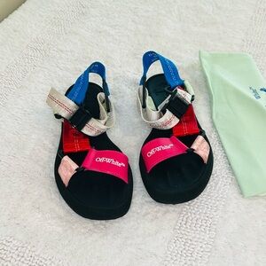 Off-White Iridescent Multi-Strap Sandals | Size 37 (US 6.5–7)